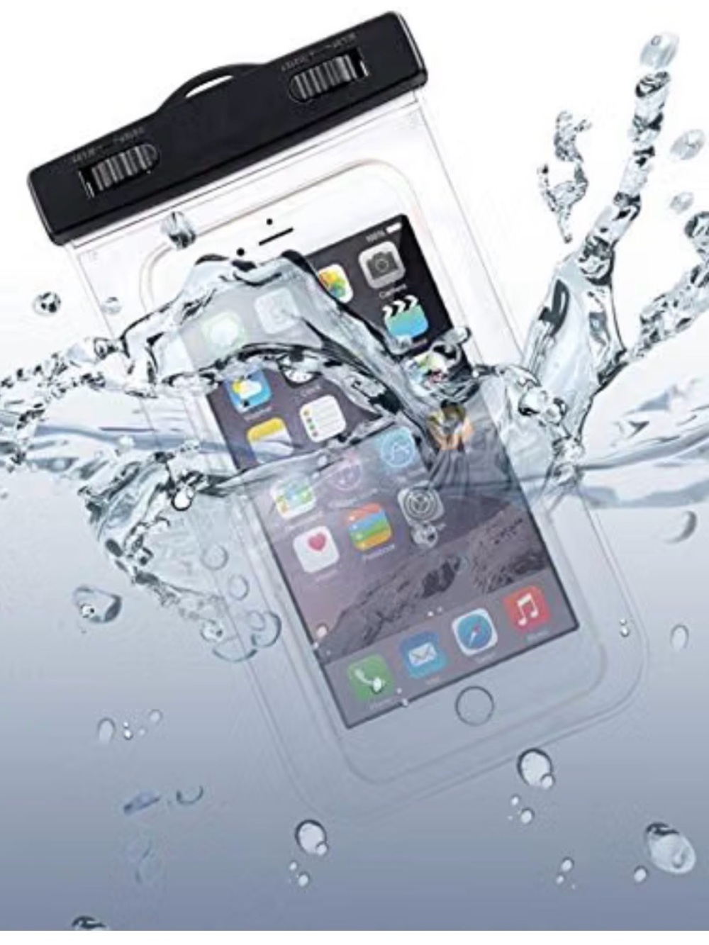 Clear Waterproof Phone Pouch with Black Lock